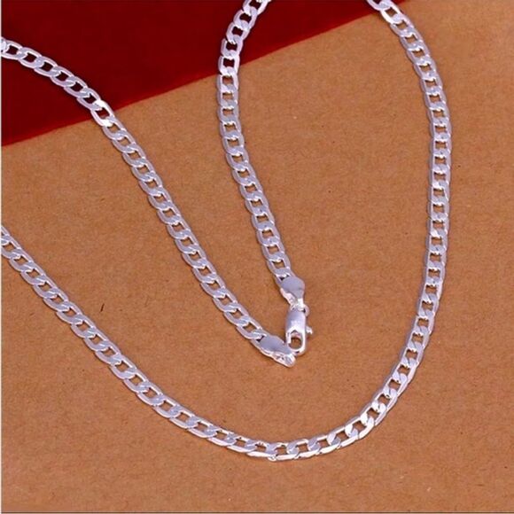 Exclusively Couture Jewelry - 925 Sterling Silver Italian Link Chain Necklace NEW IN GIFT BOX STAMPED 925 16”
